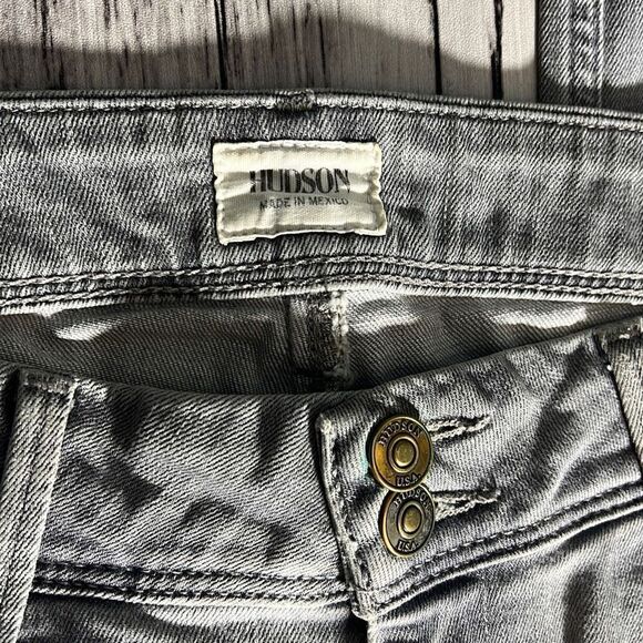 Hudson Women's Straight Leg Raw Hem Denim Jeans Gray Size 25 - Picture 2 of 11